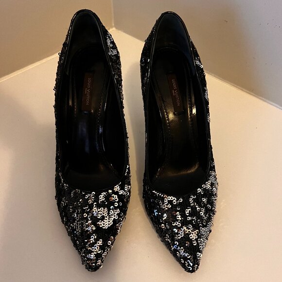 Louis Vuitton Black Sequin Heel (Size 8.5) - Picture 2 of 8